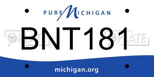 BNT181 Michigan License Plate