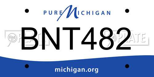 BNT482 Michigan License Plate