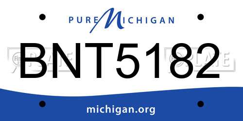 BNT5182 Michigan License Plate