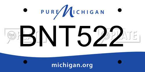 BNT522 Michigan License Plate