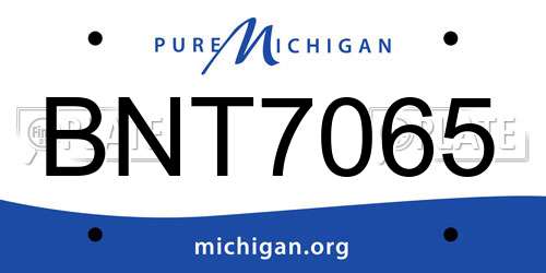 BNT7065 Michigan License Plate