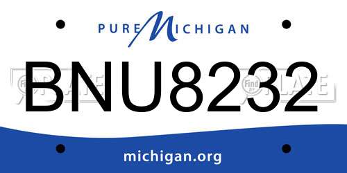 BNU8232 Michigan License Plate