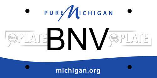 BNV Michigan License Plate