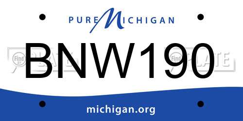 BNW190 Michigan License Plate