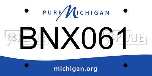 BNX061 Michigan License Plate