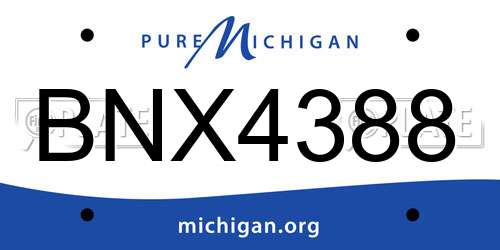 BNX4388 Michigan License Plate