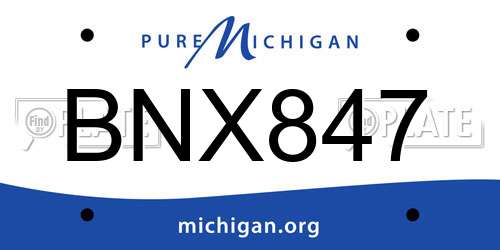 BNX847 Michigan License Plate