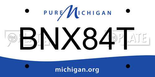 BNX84T Michigan License Plate
