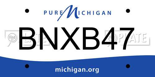 BNXB47 Michigan License Plate