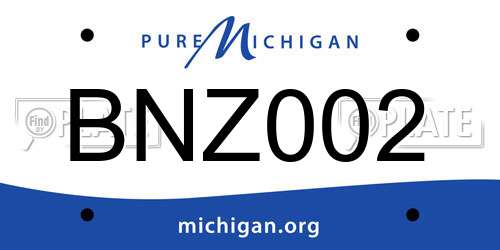 BNZ002 Michigan License Plate