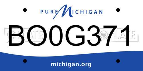 BO0G371 Michigan License Plate