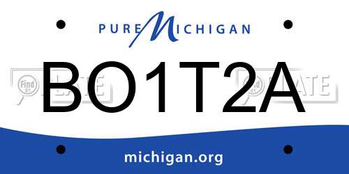BO1T2A Michigan License Plate