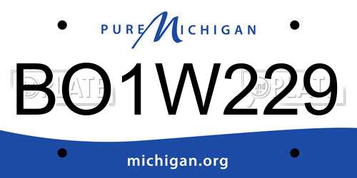 BO1W229 Michigan License Plate