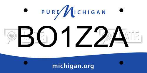 BO1Z2A Michigan License Plate