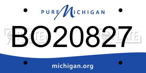 BO20827 Michigan License Plate