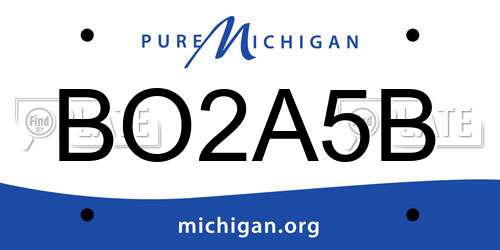 BO2A5B Michigan License Plate