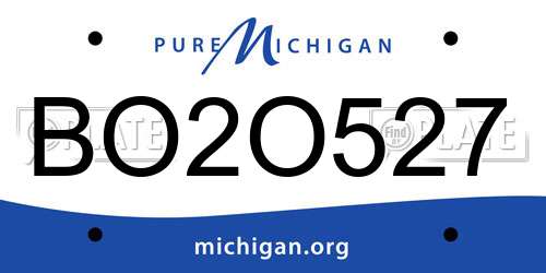 BO2O527 Michigan License Plate