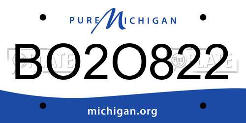 BO2O822 Michigan License Plate