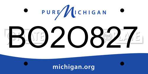 BO2O827 Michigan License Plate