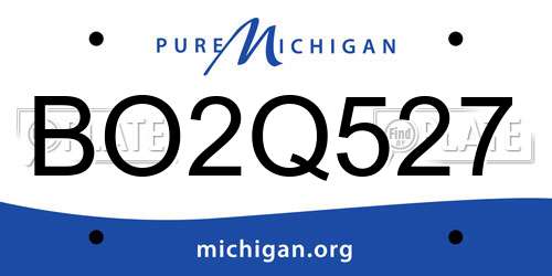 BO2Q527 Michigan License Plate