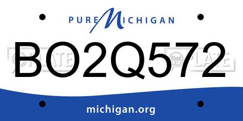 BO2Q572 Michigan License Plate