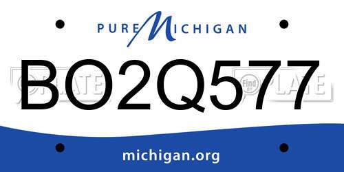 BO2Q577 Michigan License Plate