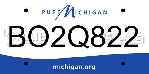 BO2Q822 Michigan License Plate