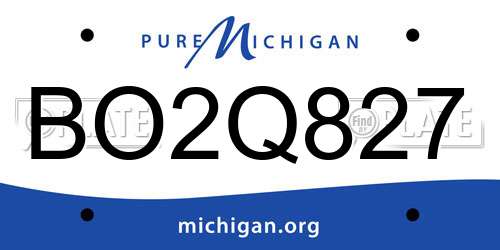 BO2Q827 Michigan License Plate