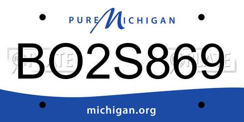 BO2S869 Michigan License Plate