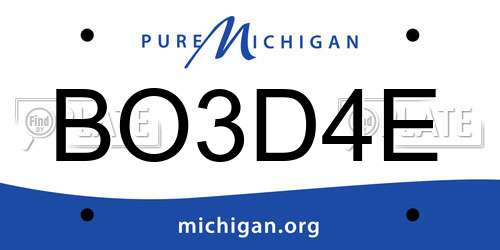 BO3D4E Michigan License Plate