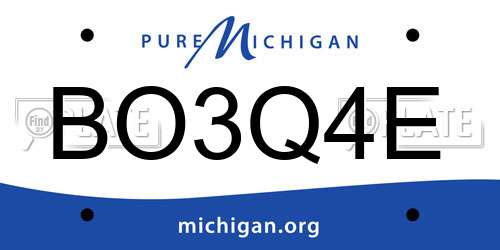 BO3Q4E Michigan License Plate