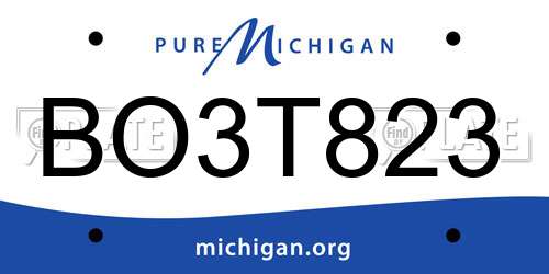 BO3T823 Michigan License Plate
