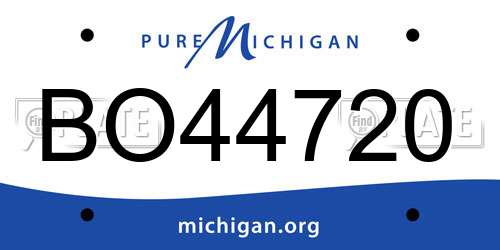 BO44720 Michigan License Plate
