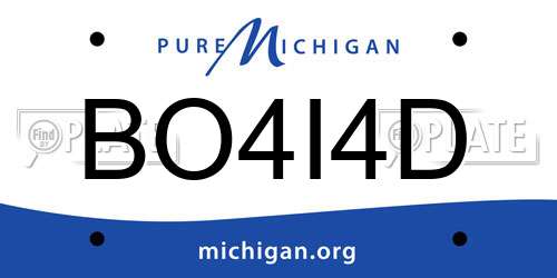 BO4I4D Michigan License Plate