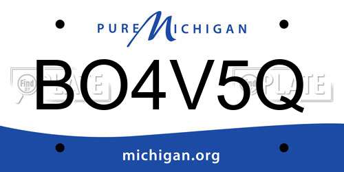 BO4V5Q Michigan License Plate