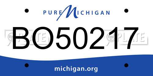 BO50217 Michigan License Plate
