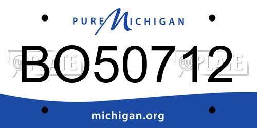 BO50712 Michigan License Plate