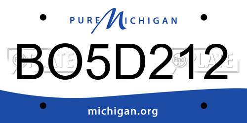 BO5D212 Michigan License Plate