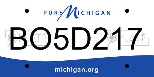 BO5D217 Michigan License Plate