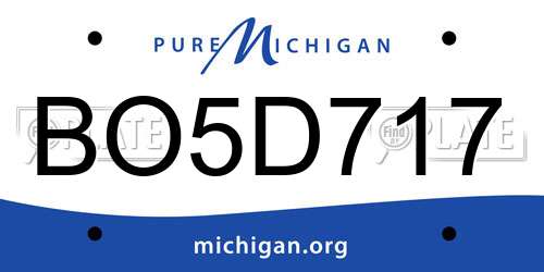 BO5D717 Michigan License Plate
