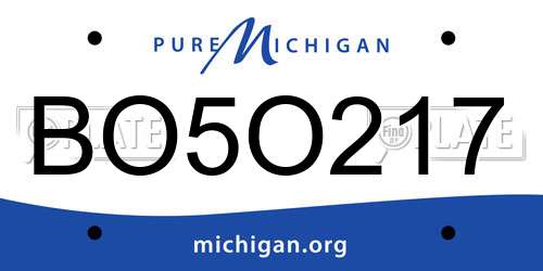 BO5O217 Michigan License Plate