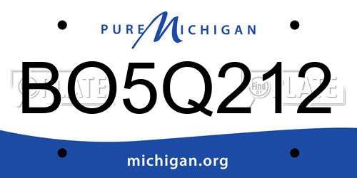 BO5Q212 Michigan License Plate