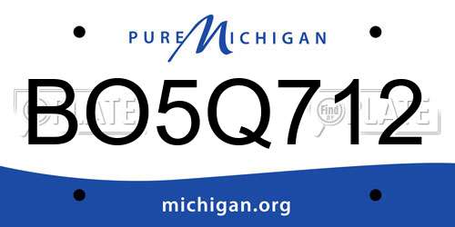 BO5Q712 Michigan License Plate
