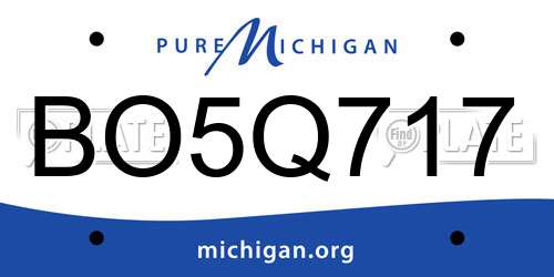 BO5Q717 Michigan License Plate