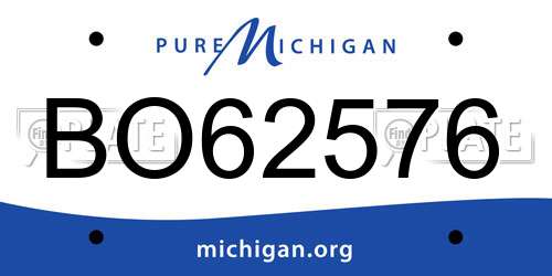 BO62576 Michigan License Plate