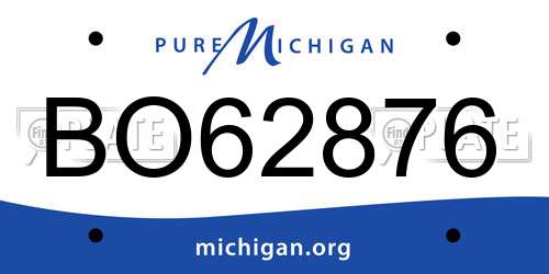 BO62876 Michigan License Plate