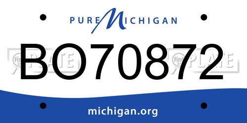 BO70872 Michigan License Plate