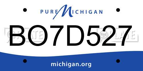 BO7D527 Michigan License Plate