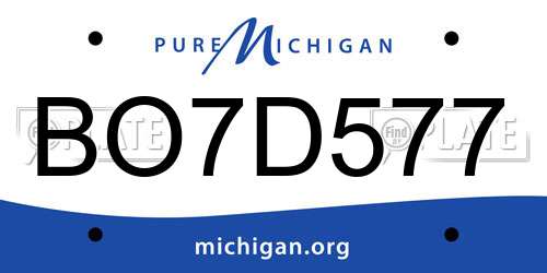BO7D577 Michigan License Plate
