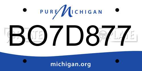 BO7D877 Michigan License Plate